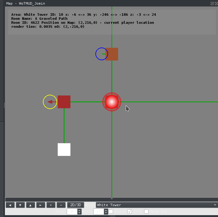 Image of 2D map showing room with an area exit